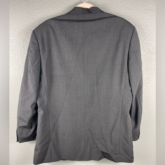 BOSS HUGO BOSS Saks Fifth Avenue Virgin Wool Men’s Blazer Suit Jacket Grey Lined - Picture 11 of 12